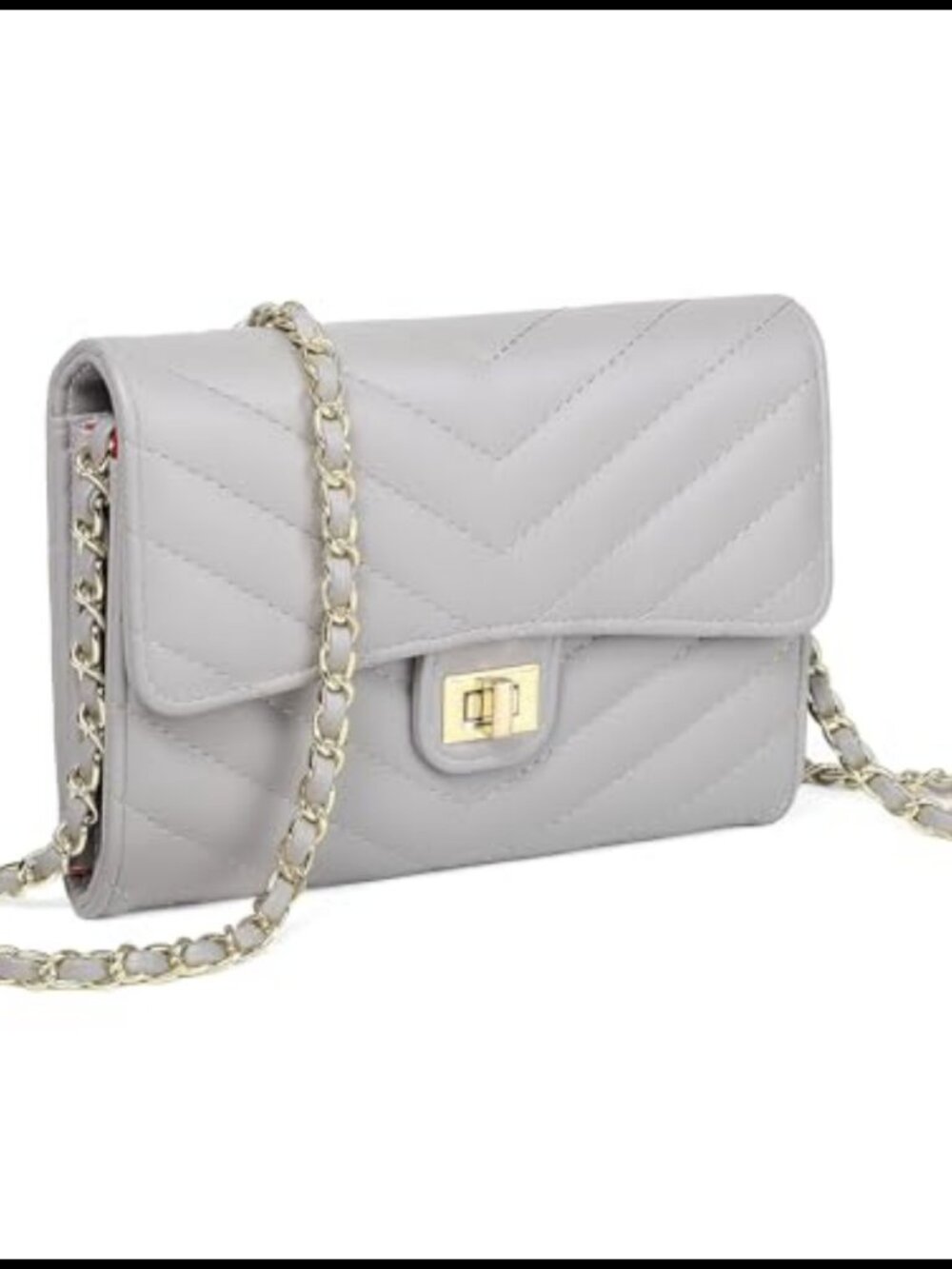 Small Crossbody Bag Vegan Leather Phone Purse Chain Strap Multi Compartment
